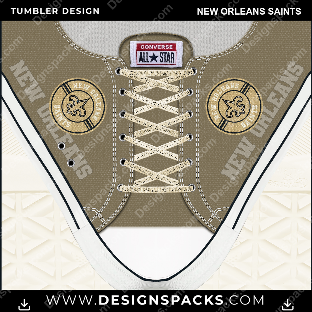 Football Converse New Orleans Saints NFL Football Tumbler Digital Wrap Design Download