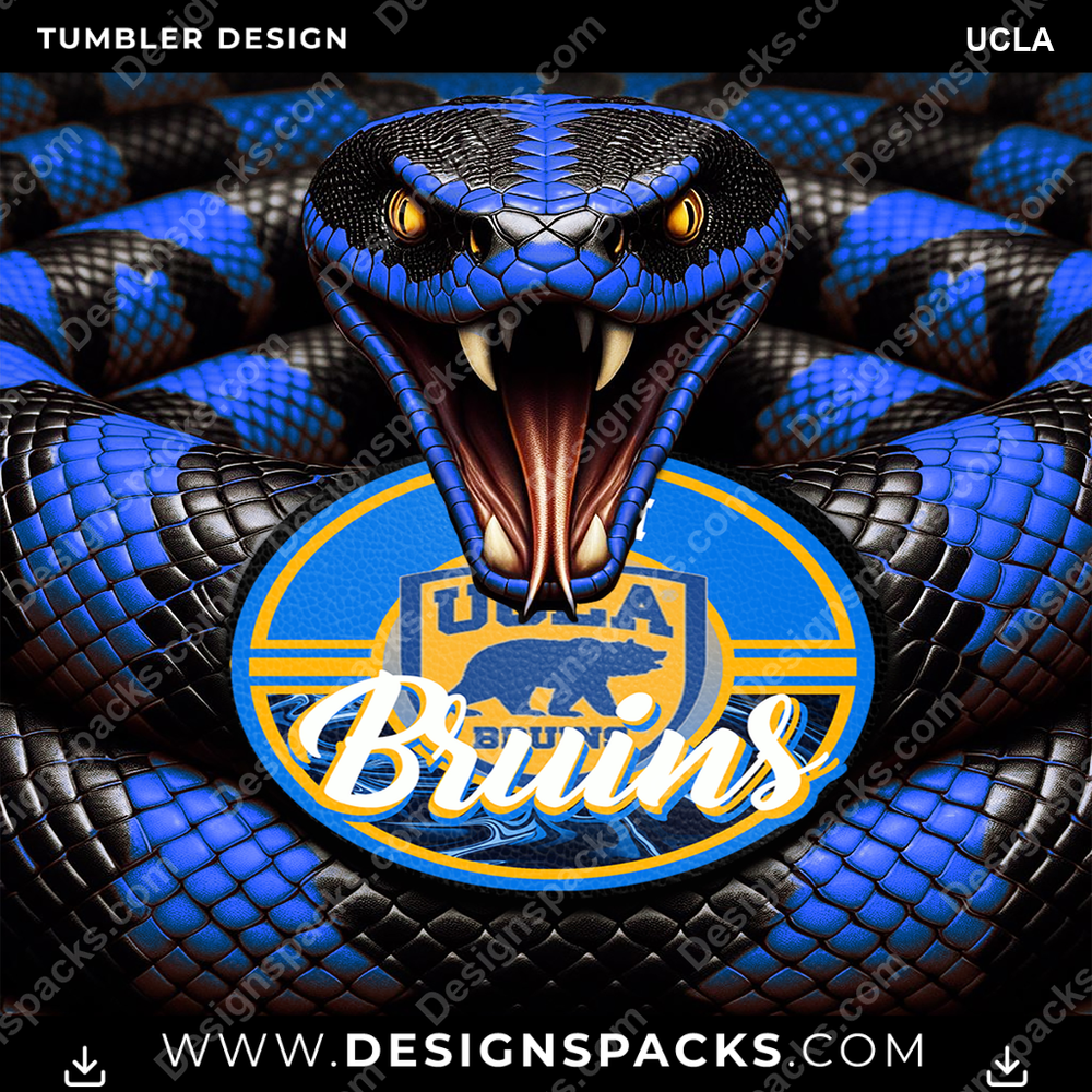 College Sport Rattle Snake UCLA Tumbler Digital Wrap Design
