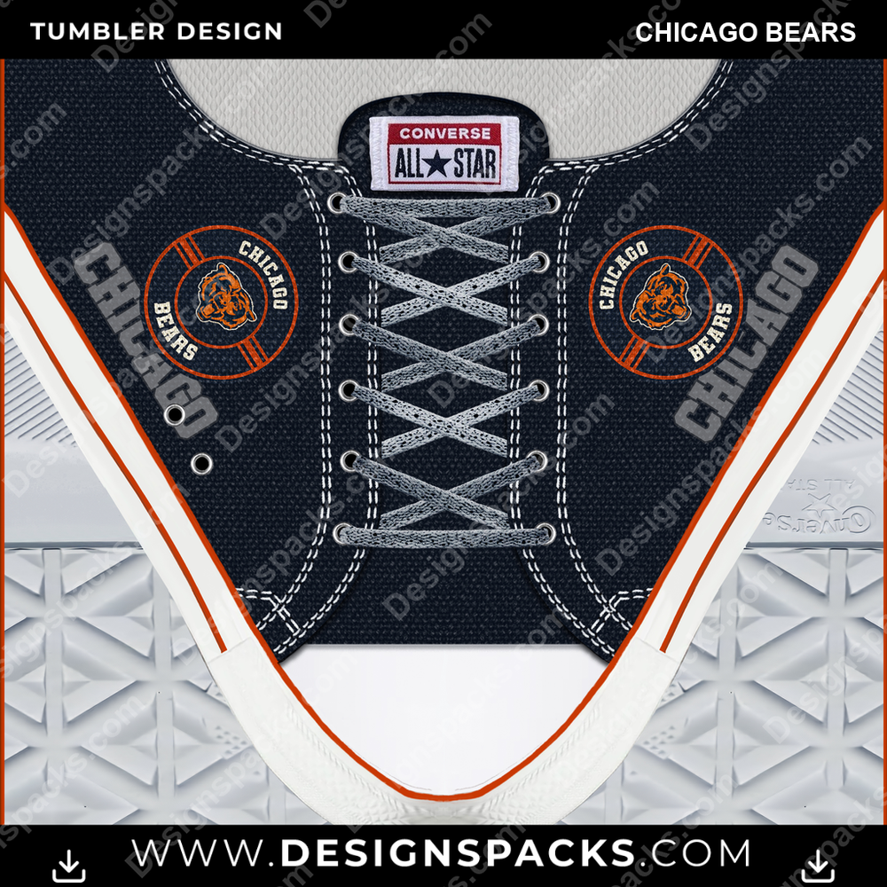 Football Converse Chicago Bears Tumbler Digital Wrap Design