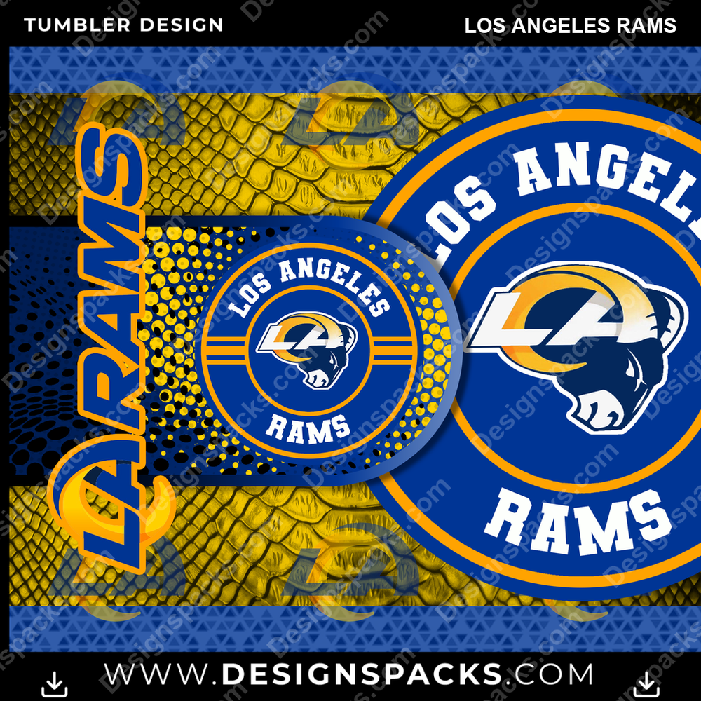 Diseño de Envoltura Digital de Vaso Temático de Fútbol Americano Los Angeles Rams
