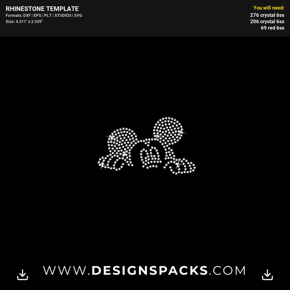 Minnie2 Face Mask Updated Rhinestone Digital Template