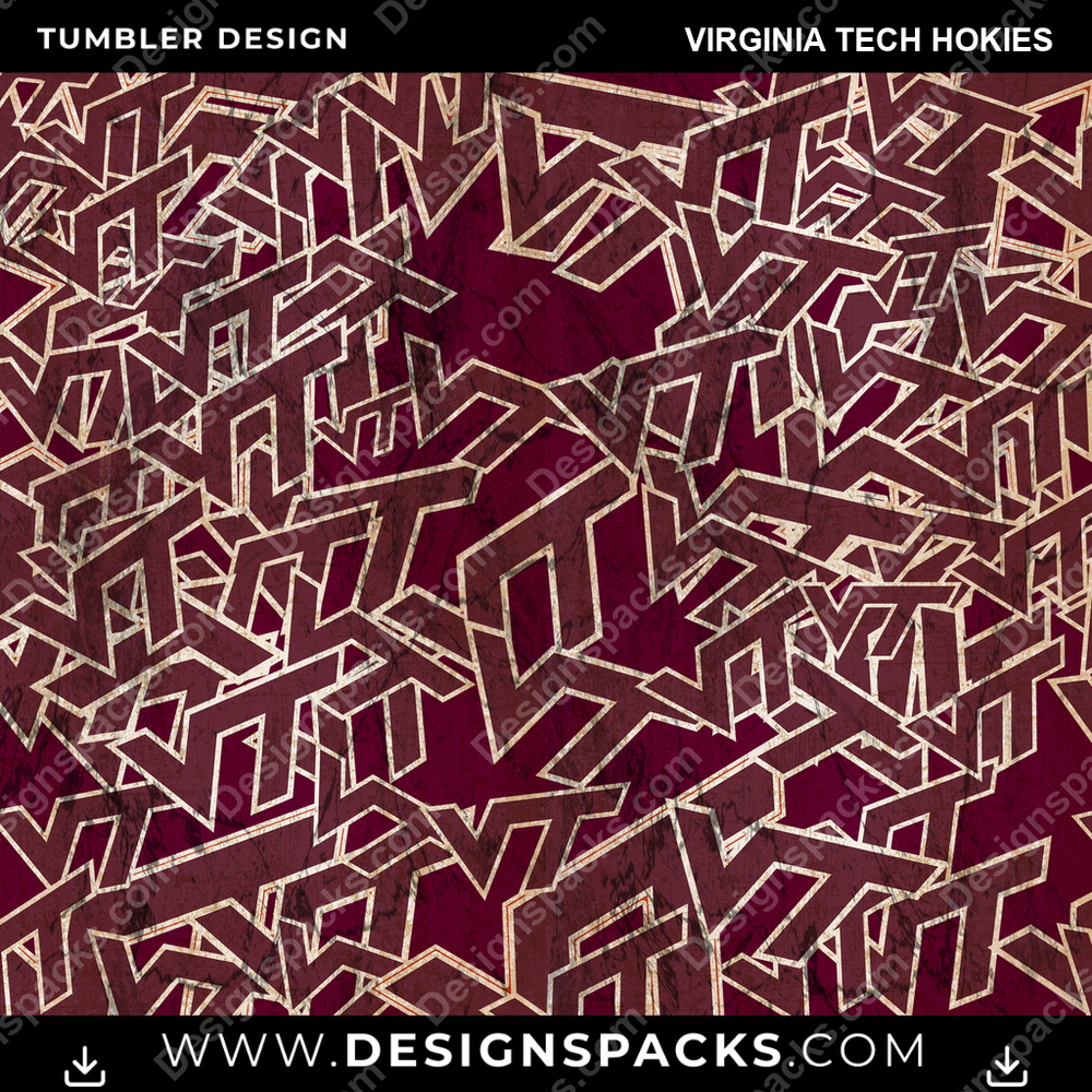 College Sport Logo BG Virginia Tech Hokies NCAA College Sport Tumbler Digital Wrap Design Download