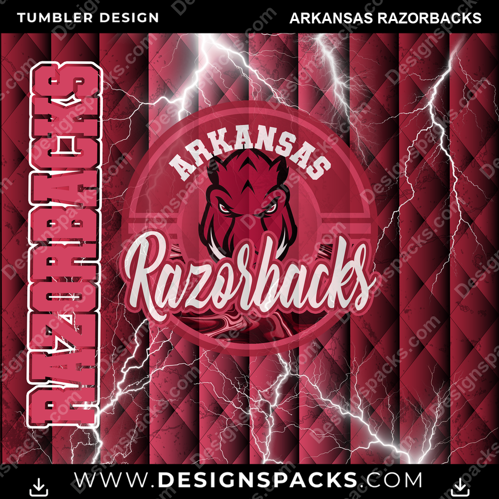 College Sport Diamond Arkansas Razorbacks Tumbler Digital Wrap Design