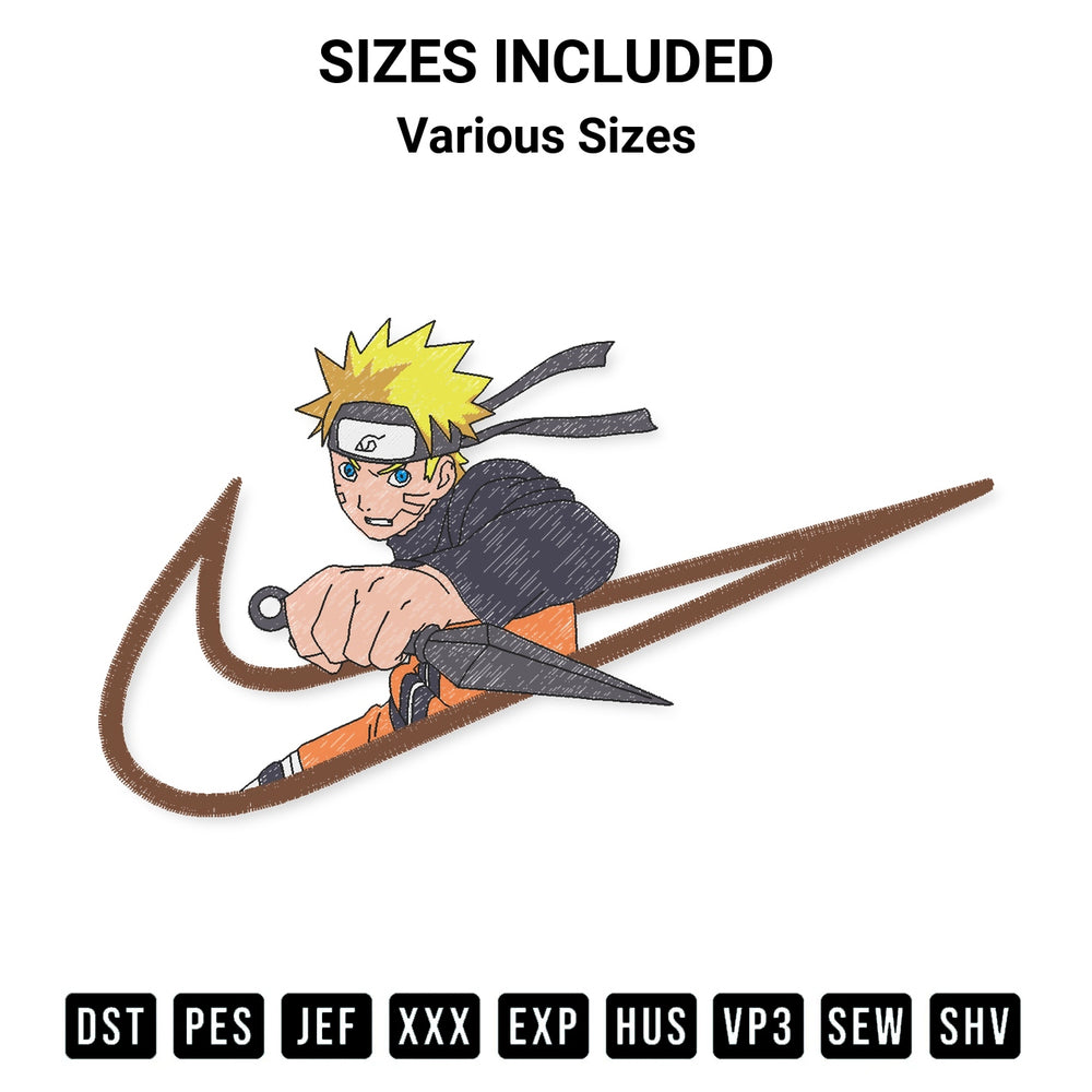 Discover the perfect addition to your crafting collection: Naruto Nike Embroidery Design embroidery file. Instantly available at Designspacks.com. Available sizes: Various Sizes.