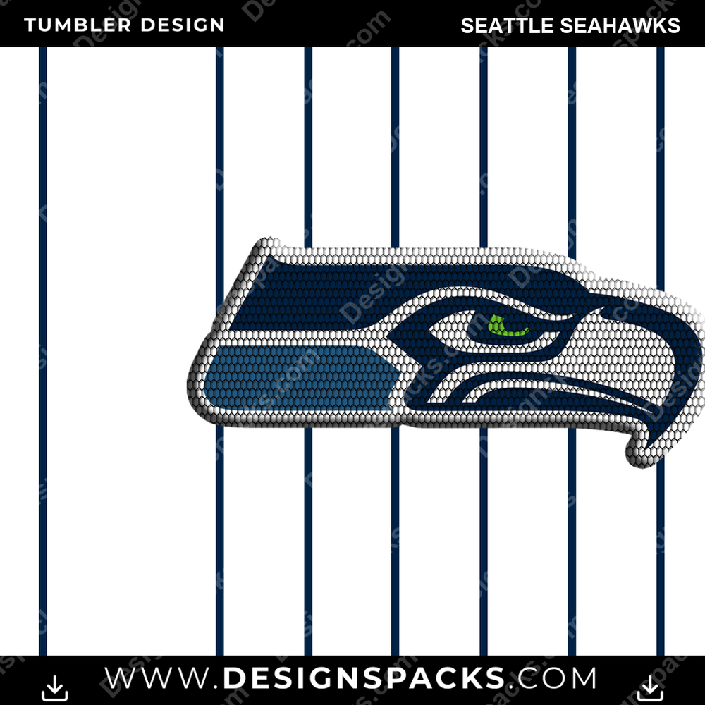 Football Honeycomb Logo Seattle Seahawks Tumbler Digital Wrap Design