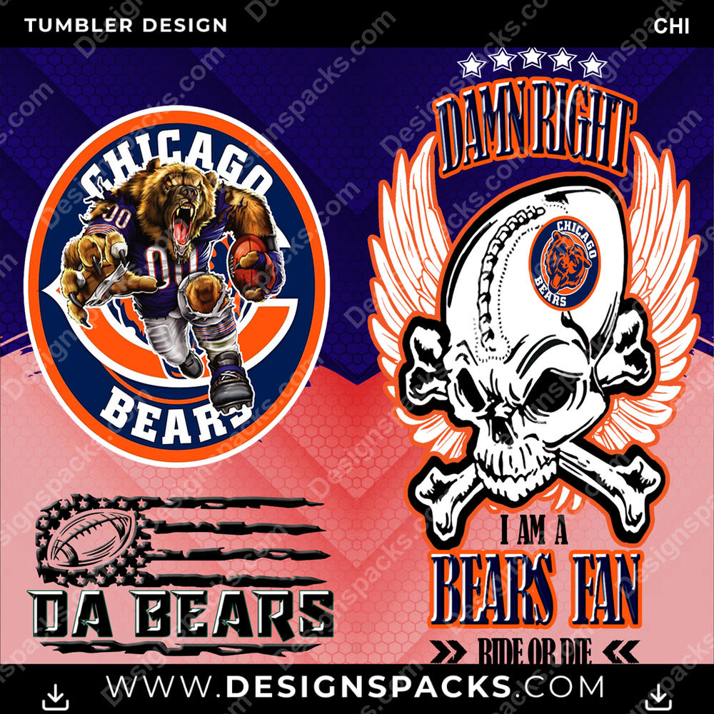 Football Skull CHI Becher Digital-Wrap-Design