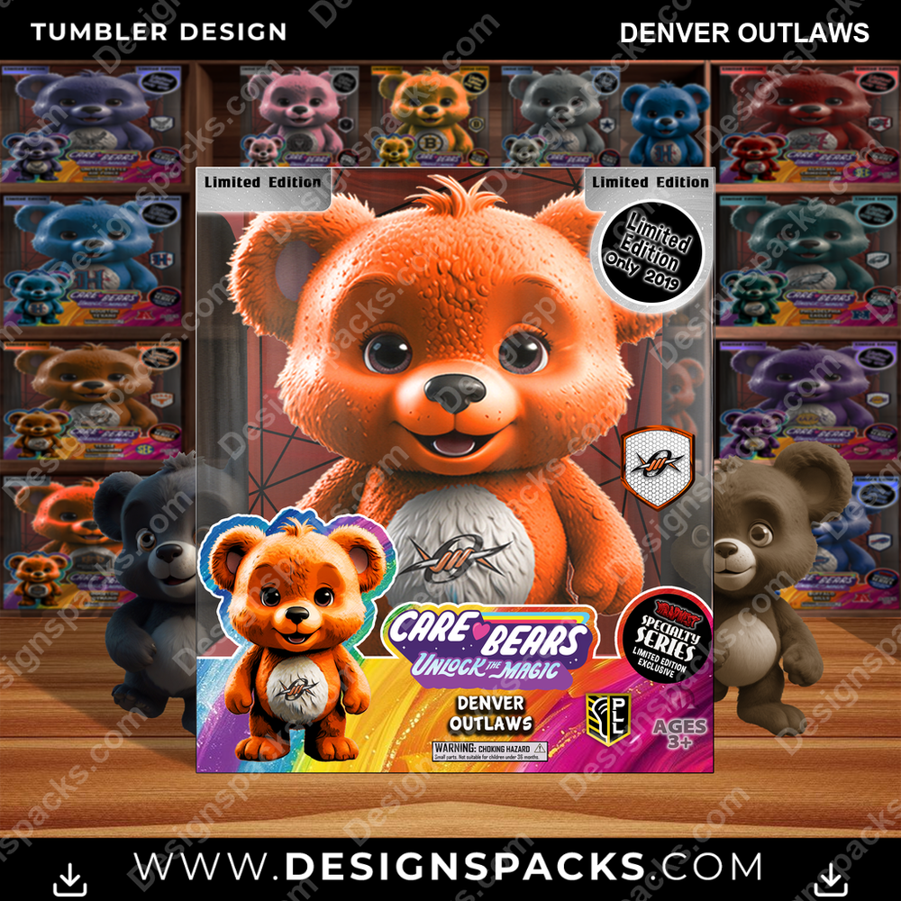 Lacrosse Care Bear Box Denver Outlaws Tumbler Digital Wrap Design