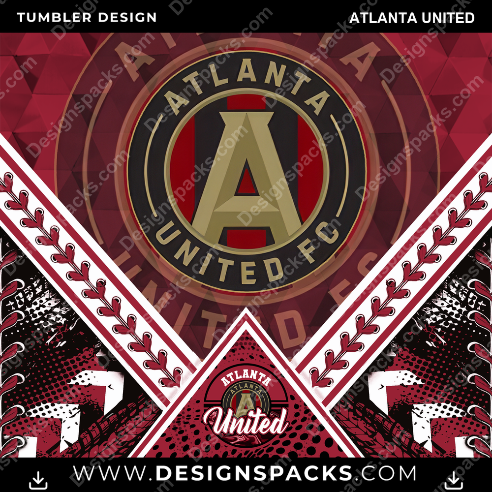 Soccer Diamond Atlanta United Tumbler Digital Wrap Design