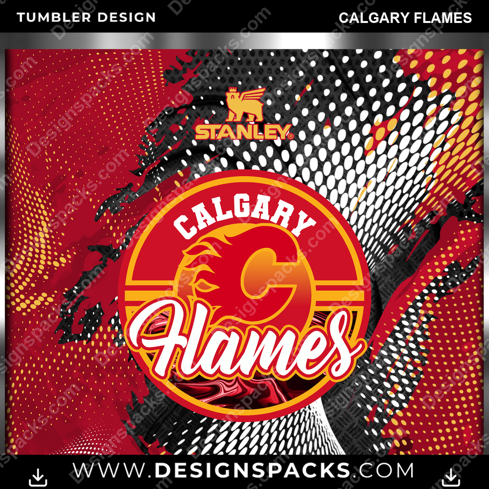 Ice Hockey Stanley Calgary Flames Tumbler Digital Wrap Design