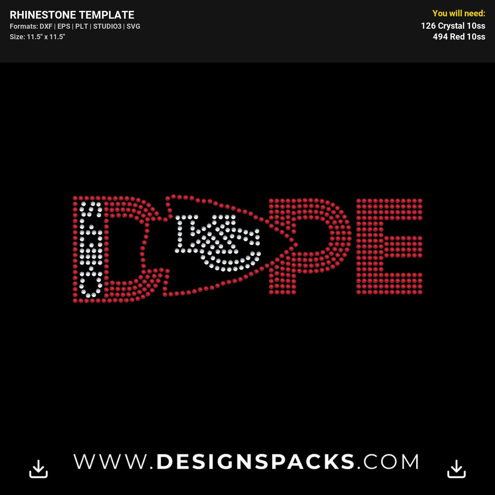 Kansas City Chiefs Dope Rhinestone Digital Template