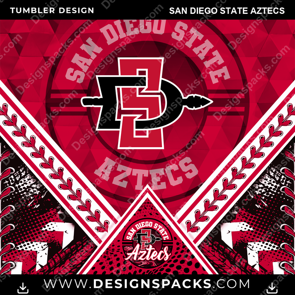 College Sport Diamond San Diego State Aztecs NCAA College Sport Tumbler Digital Wrap Design Download