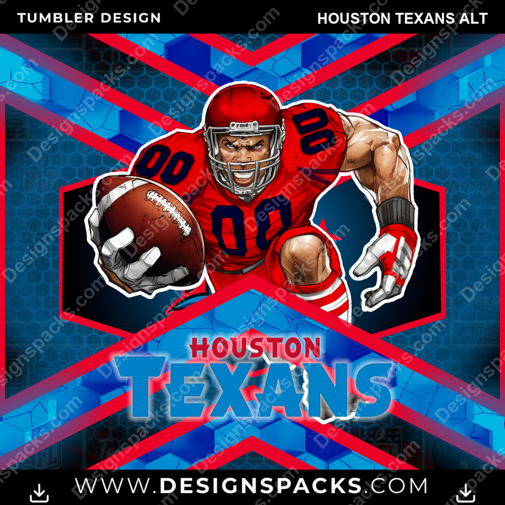 Football Honeycomb Houston Texans Alt NFL Football Tumbler Digital Wrap Design Download