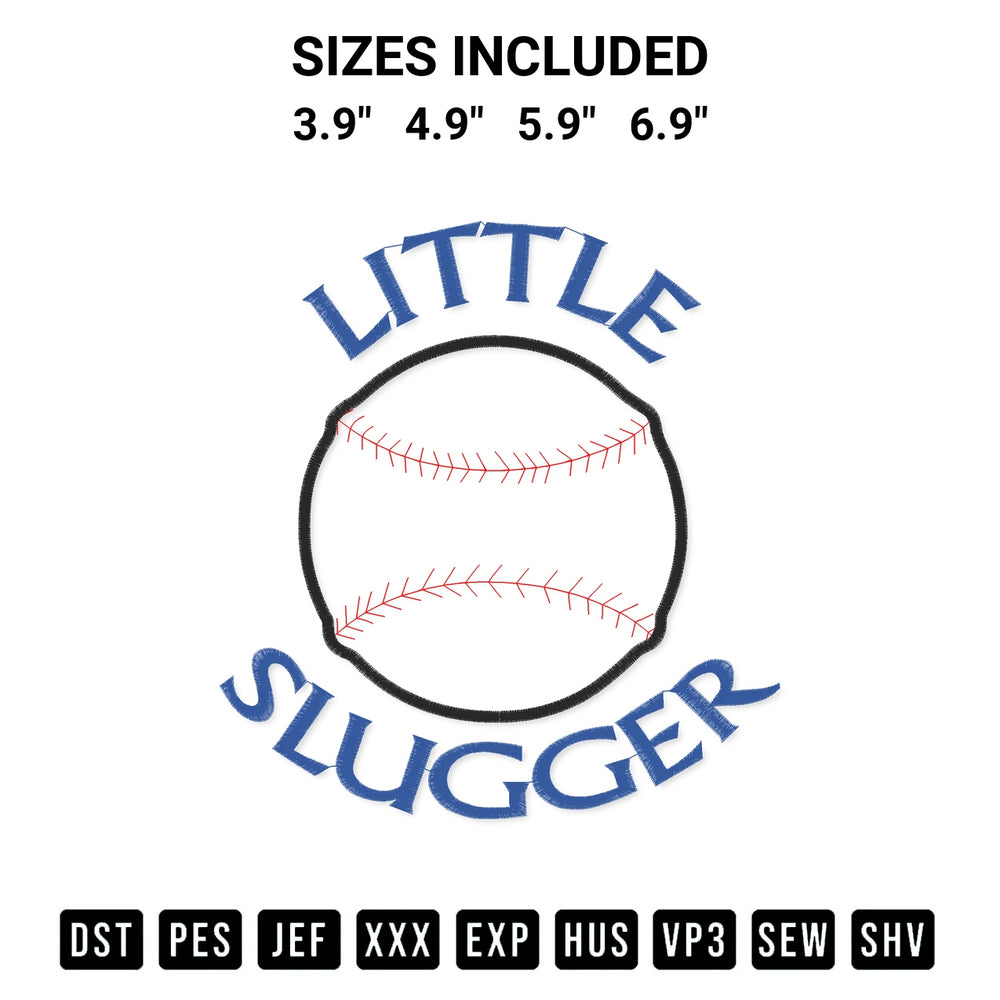 Transform your fabrics with the Little Slugger Baseball Embroidery Design embroidery design. Instant access to premium digitized patterns at Designspacks.com. Available sizes: 3.9", 4.9", 5.9", 6.9".