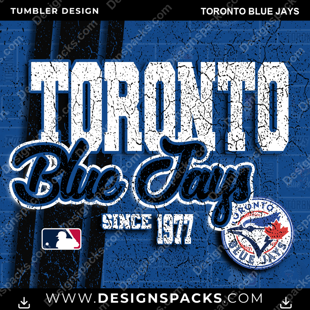 Baseball Grunge Toronto Blue Jays Tumbler Digital Wrap Design
