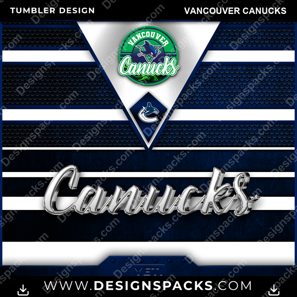 Ice Hockey YETI Vancouver Canucks NHL Hockey Tumbler Digital Wrap Design Download