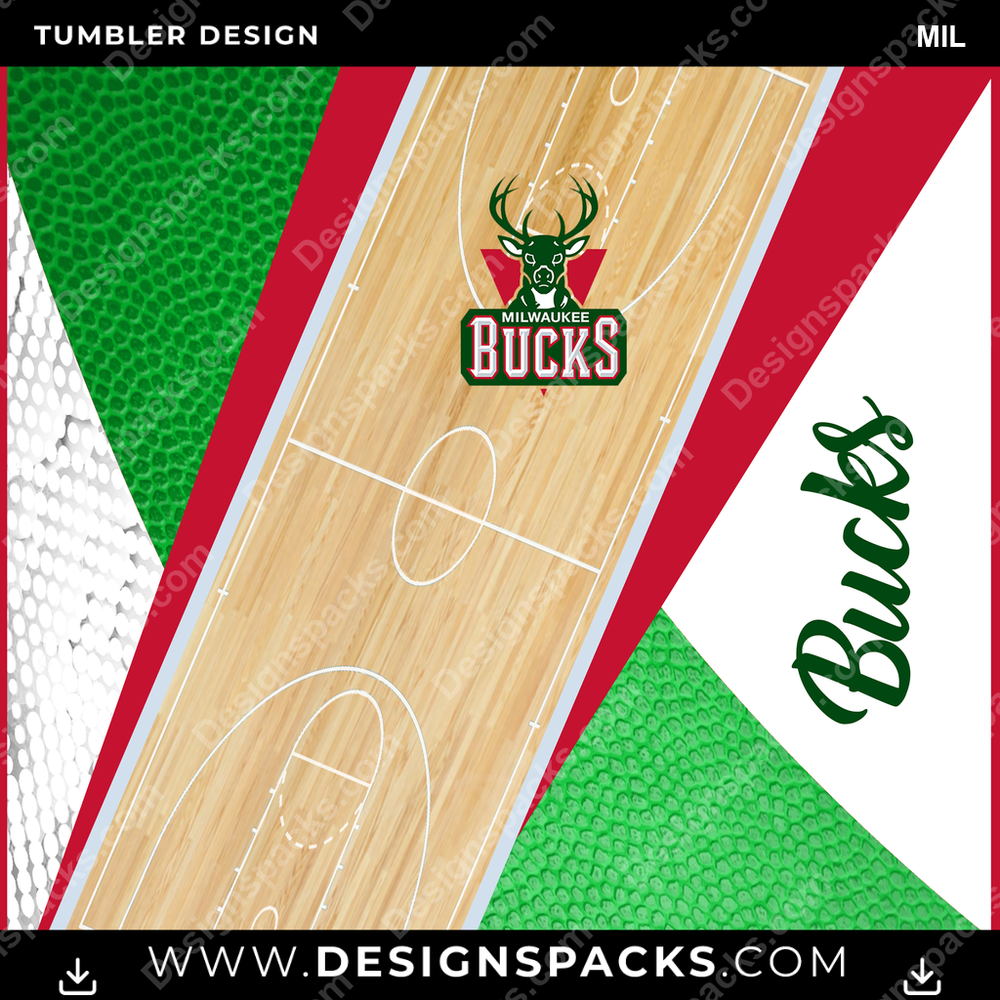 Basketball Court MIL Tumbler Digital Wrap Design