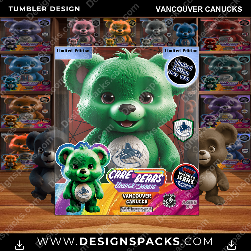 Hockey Care Bear Box Vancouver Canucks NHL Hockey Tumbler Digital Wrap Design Download