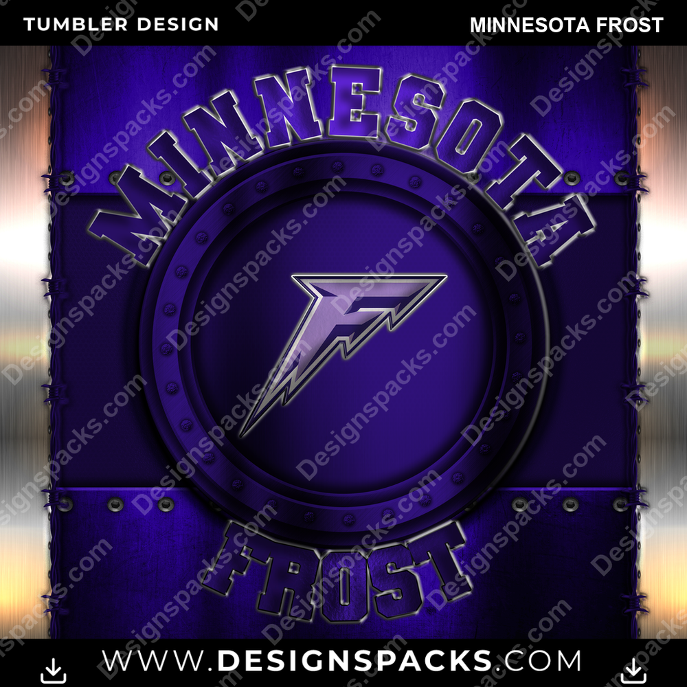 Hockey Metal Minnesota Frost NHL Hockey Tumbler Digital Wrap Design Download