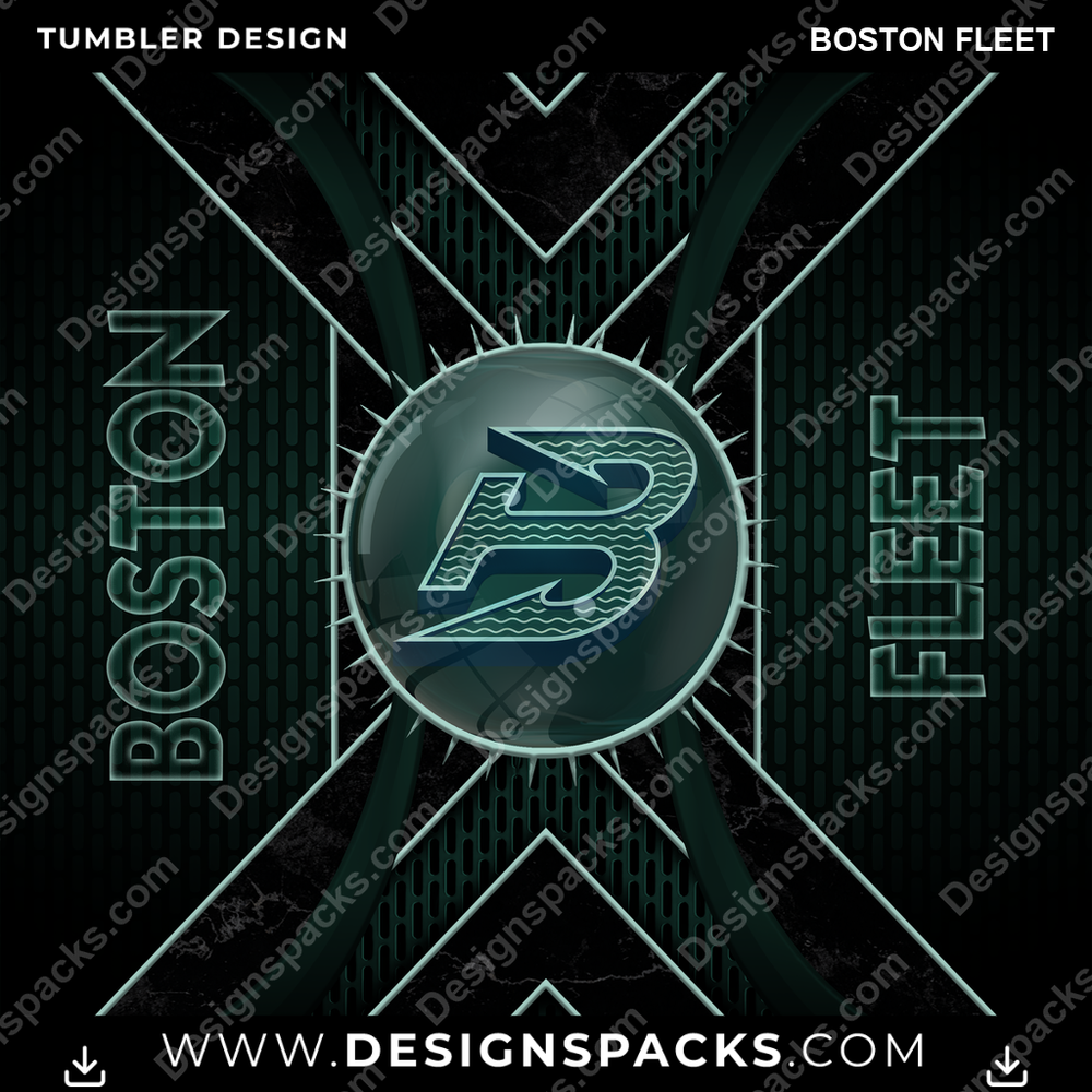 Hockey Metal Grating Boston Fleet Tumbler Digital Wrap Design