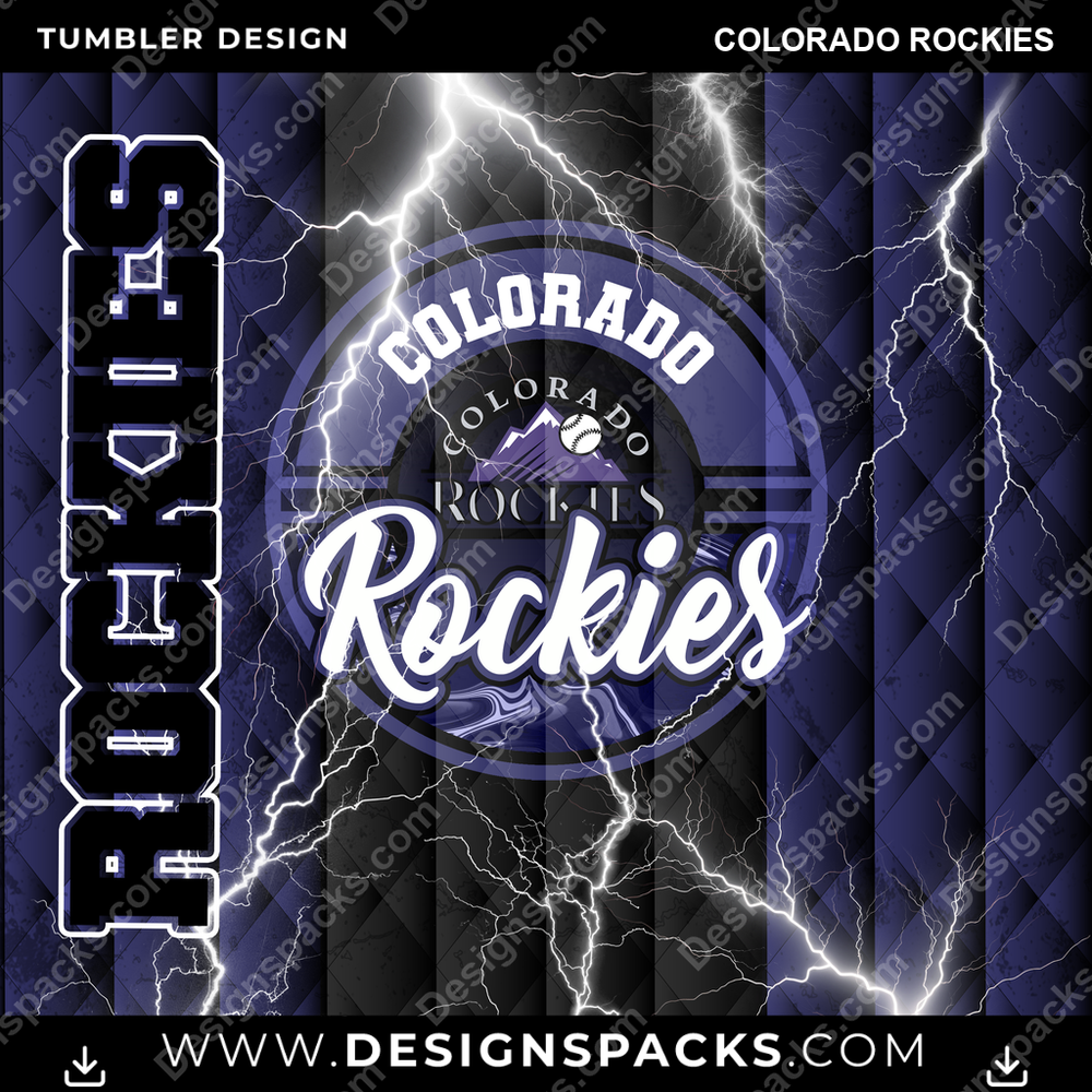 Baseball Diamond Colorado Rockies Tumbler Digital Wrap Design