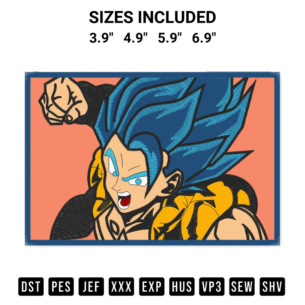 Looking for the perfect pattern? Download the Vegeta Embroidery Design embroidery design today at Designspacks.com. Crisp, clean stitching guaranteed. Available sizes: 3.9", 4.9", 5.9", 6.9".