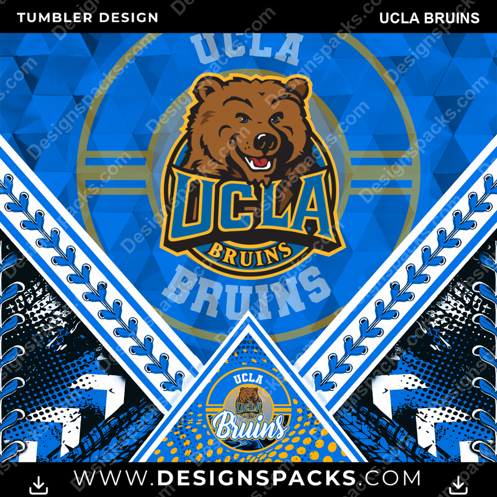 College Sport Diamond UCLA Bruins Tumbler Digital Wrap Design