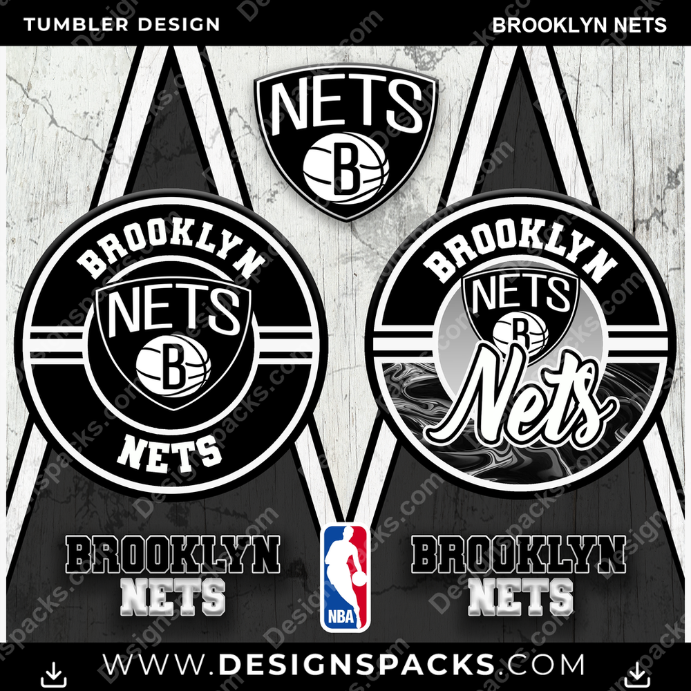 Basketball Sports Brooklyn Nets Tumbler Digital Wrap Design