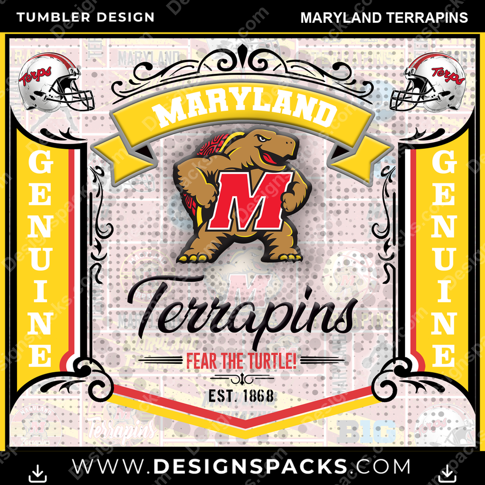 College Sport Bud Maryland Terrapins NCAA College Sport Tumbler Digital Wrap Design Download