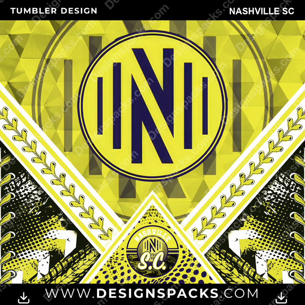 Soccer Diamond Nashville SC Tumbler Digital Wrap Design
