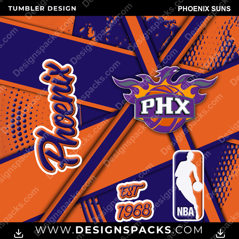 Basketball Team Sport Phoenix Suns Tumbler Digital Wrap Design
