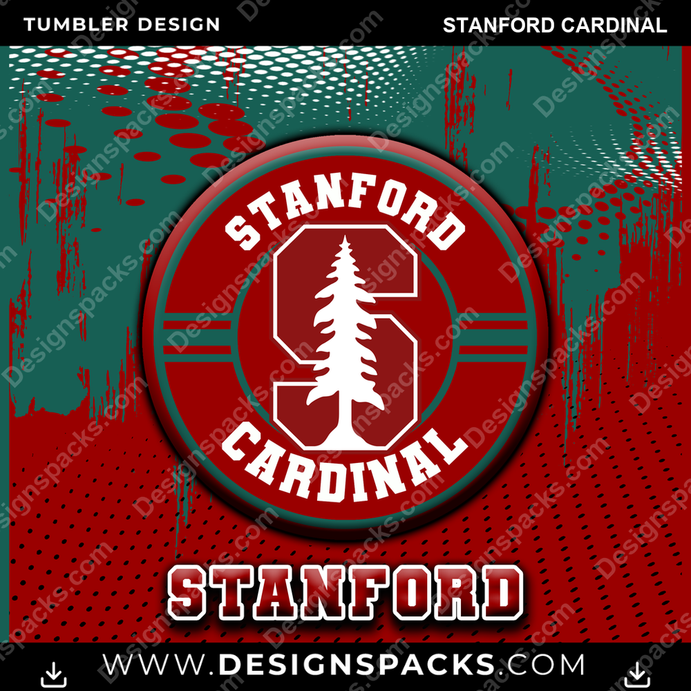 College Sport Dot Logo Stanford Cardinal Tumbler Digital Wrap Design