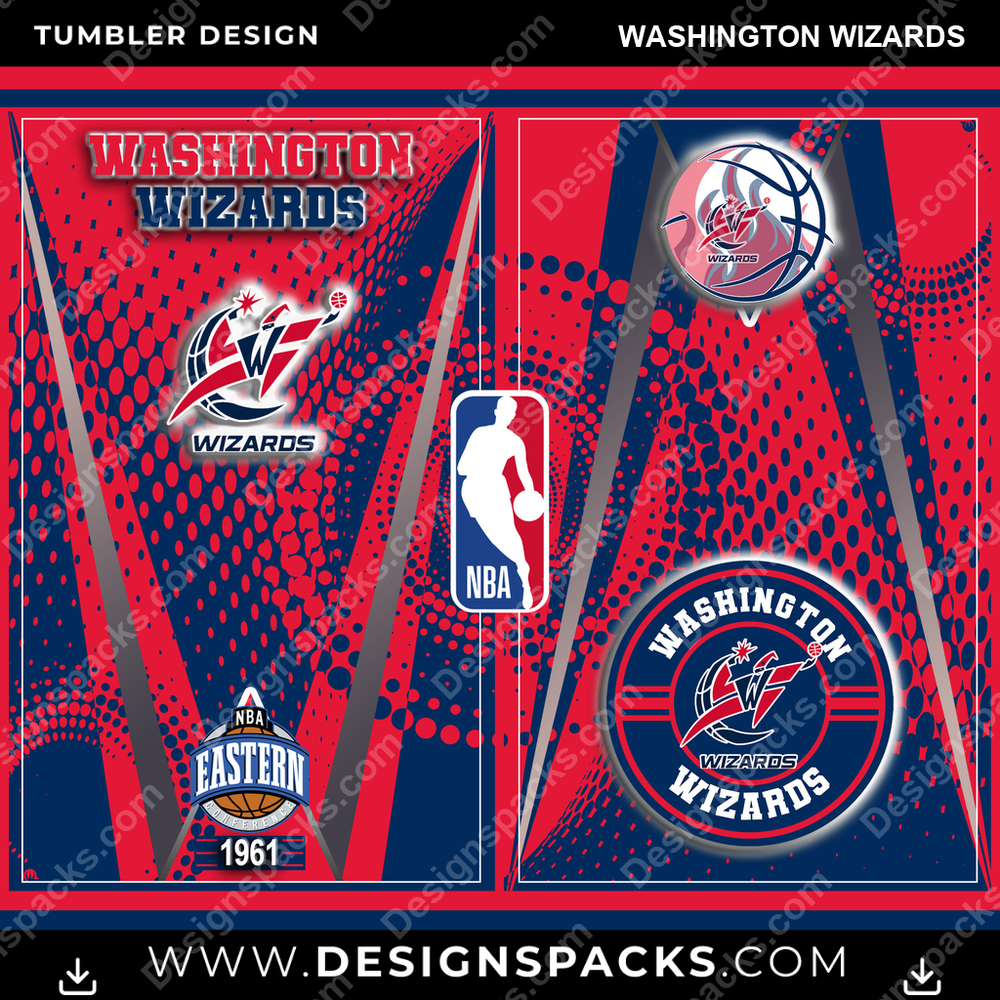 Basketball Team Logo Washington Wizards Tumbler Digital Wrap Design