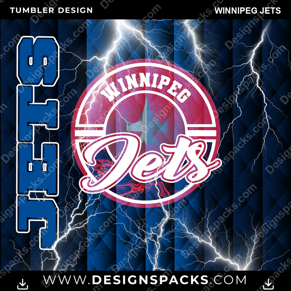 Ice Hockey Diamond Winnipeg Jets Tumbler Digital Wrap Design