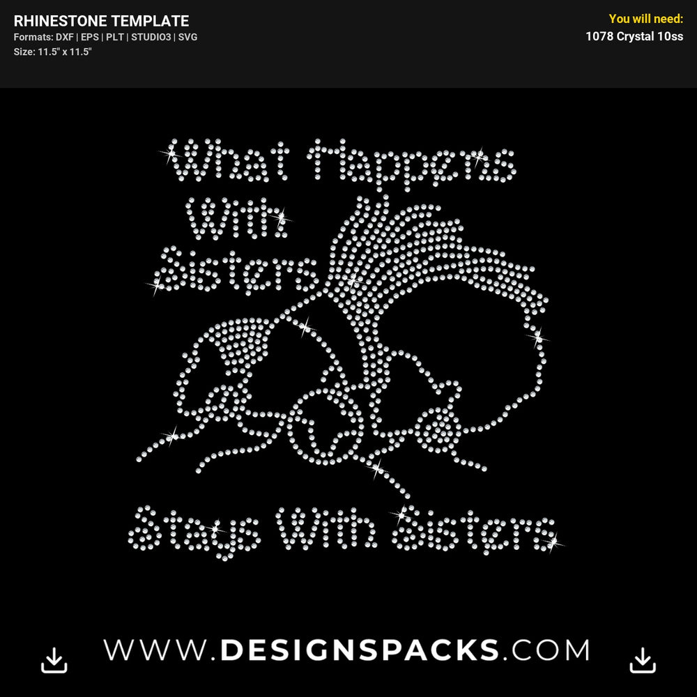 Stays With Sisters Rhinestone Digital Template
