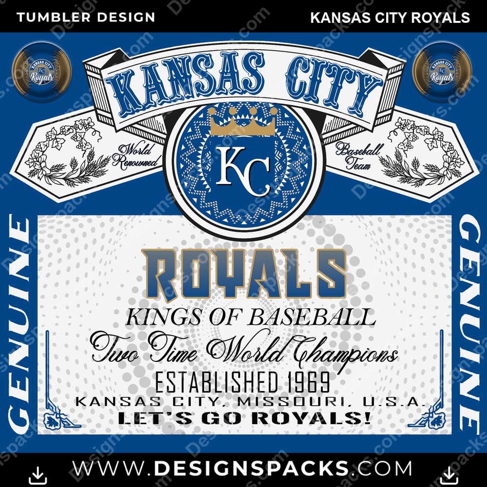 Baseball Budweiser Kansas City Royals Tumbler Digital Wrap Design