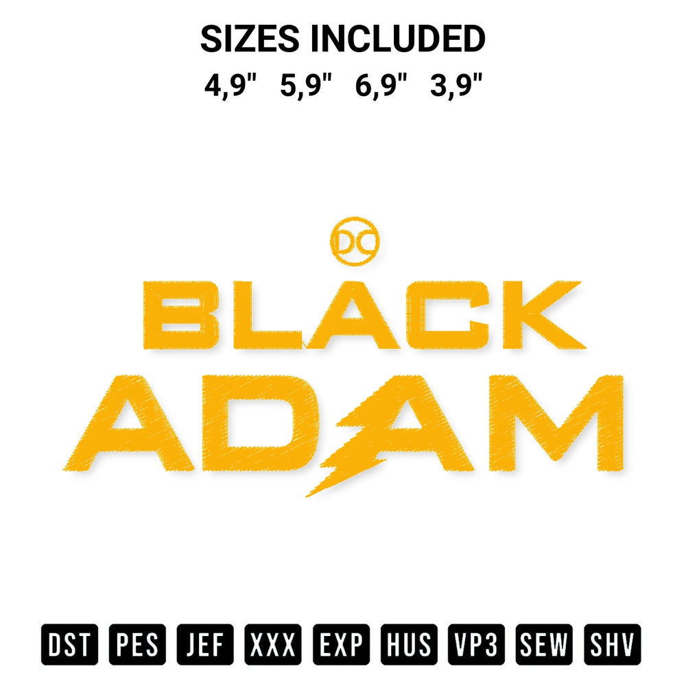 Elevate your next project with our Dc Comics Black Adam Movie Trending 2022 Logo Embroidery Design embroidery file. Shop high-quality digital patterns instantly at Designspacks.com. Available sizes: 4,9", 5,9", 6,9", 3,9".