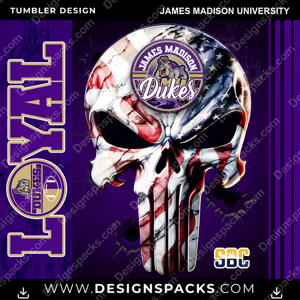 College Sport Loyal James Madison University NCAA College Sport Tumbler Digital Wrap Design Download