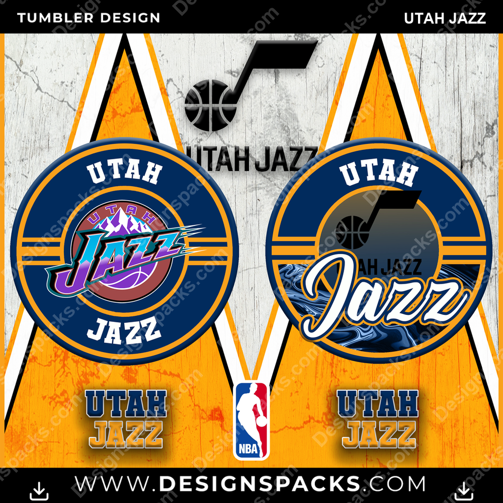 Basketball Sports Utah Jazz NBA Basketball Tumbler Digital Wrap Design Download