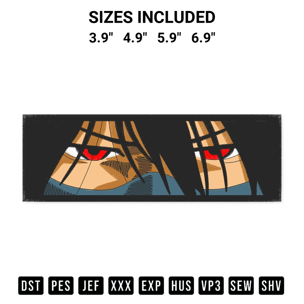 Get the Mugetsu Eyes Embroidery Design embroidery design for your custom crafts! Premium digitized files available for instant download at Designspacks.com. Available sizes: 3.9", 4.9", 5.9", 6.9".