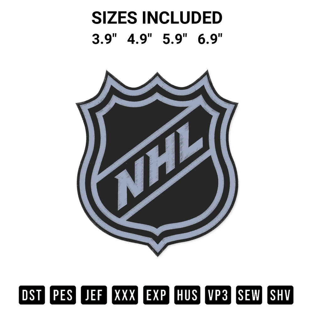 Create amazing crafts with the National Hockey League Logo Embroidery Design embroidery file. High-quality digital download from Designspacks.com, perfect for beginners and pros. Available sizes: 3.9", 4.9", 5.9", 6.9".
