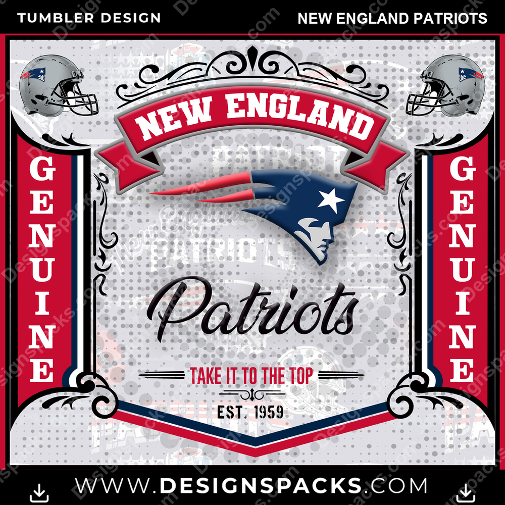 Football Bud New England Patriots Tumbler Digital Wrap Design