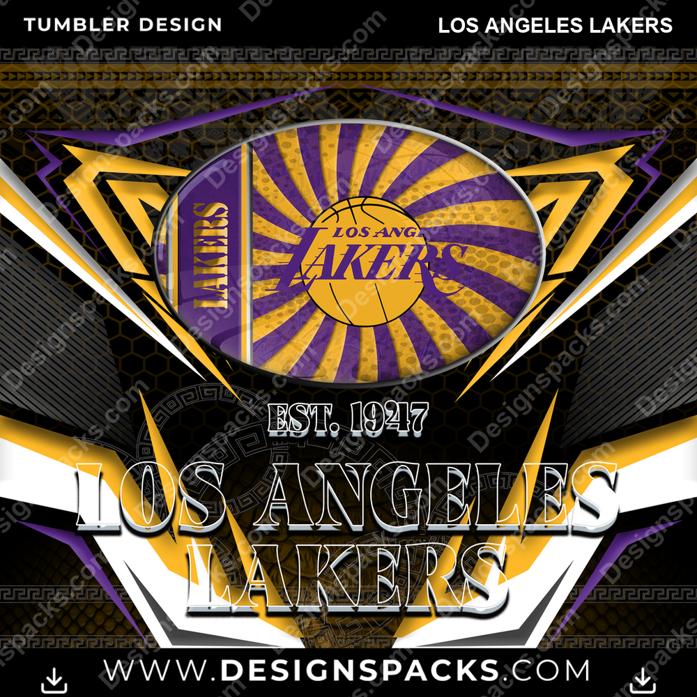Basketball Tribal Los Angeles Lakers NBA Basketball Tumbler Digital Wrap Design Download
