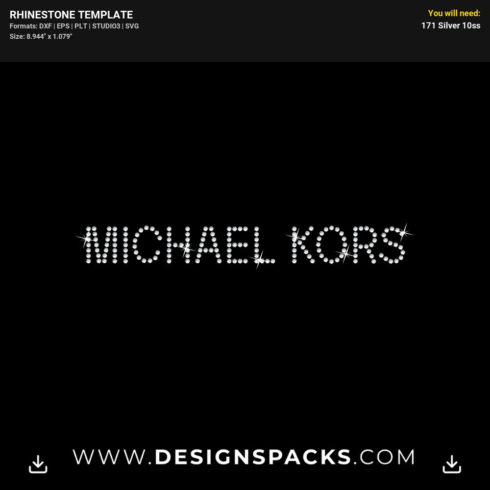 Michael Kors 9X1 Rhinestone Digital Template