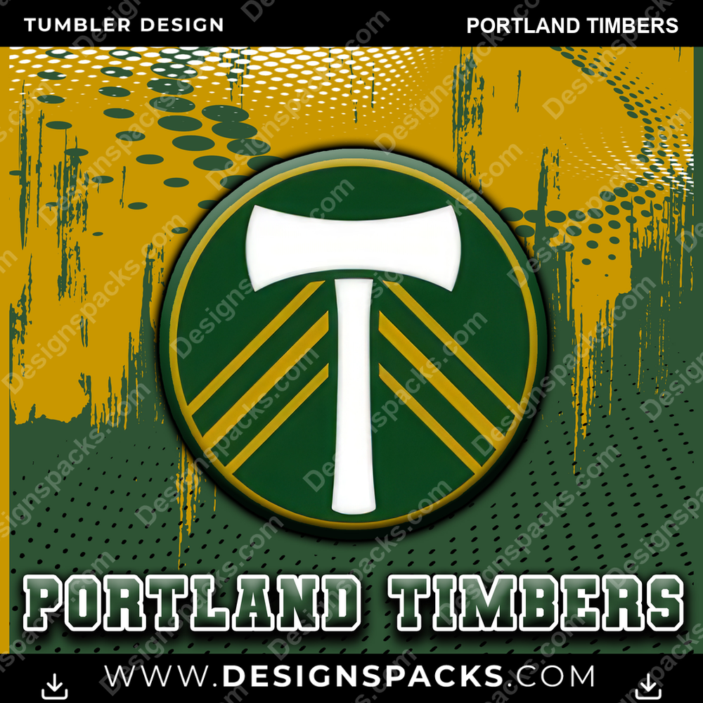 US Soccer Dot Logo Portland Timbers Tumbler Digital Wrap Design