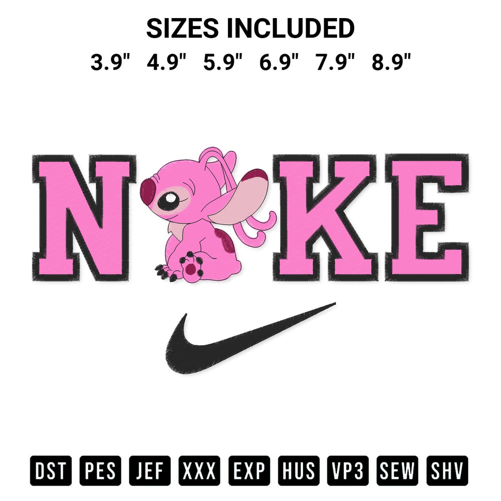 Shop the Nike Disney Angel Embroidery Design machine embroidery pattern at Designspacks.com. Beautifully digitized for flawless stitching on any fabric. Available sizes: 3.9", 4.9", 5.9", 6.9", 7.9", 8.9".