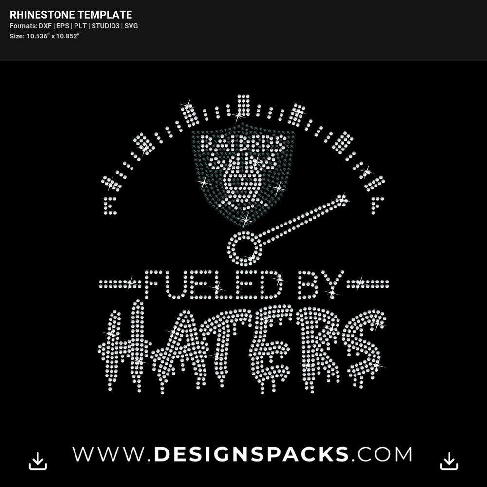 Las Vegas Raiders Fueled By Haters Rhinestone Digital Template