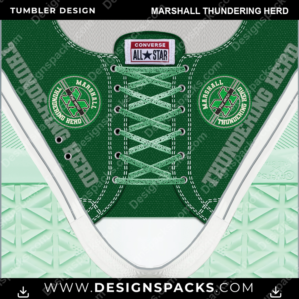 College Sport Converse Marshall Thundering Herd Tumbler Digital Wrap Design
