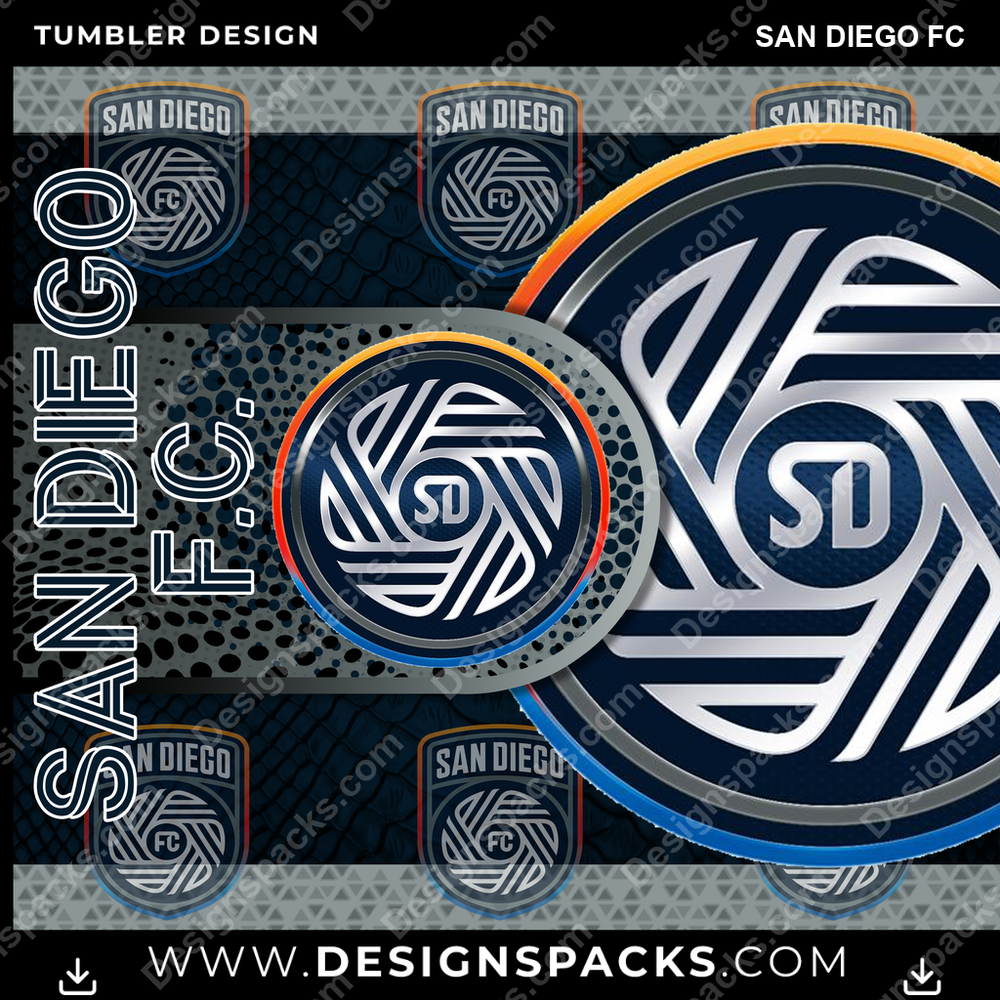 Soccer Hyper San Diego FC Tumbler Digital Wrap Design