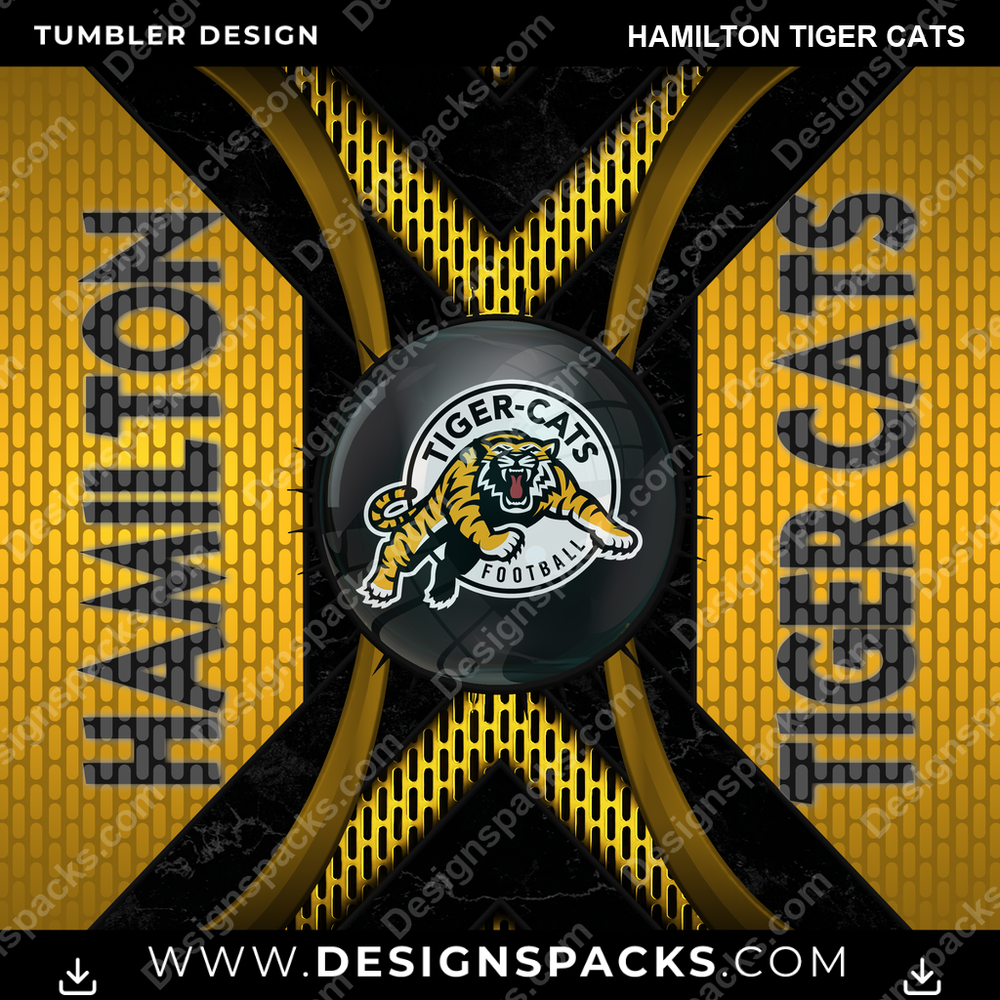 Canada Football Metal Grating Hamilton Tiger Cats CFL Canada Tumbler Digital Wrap Design Download