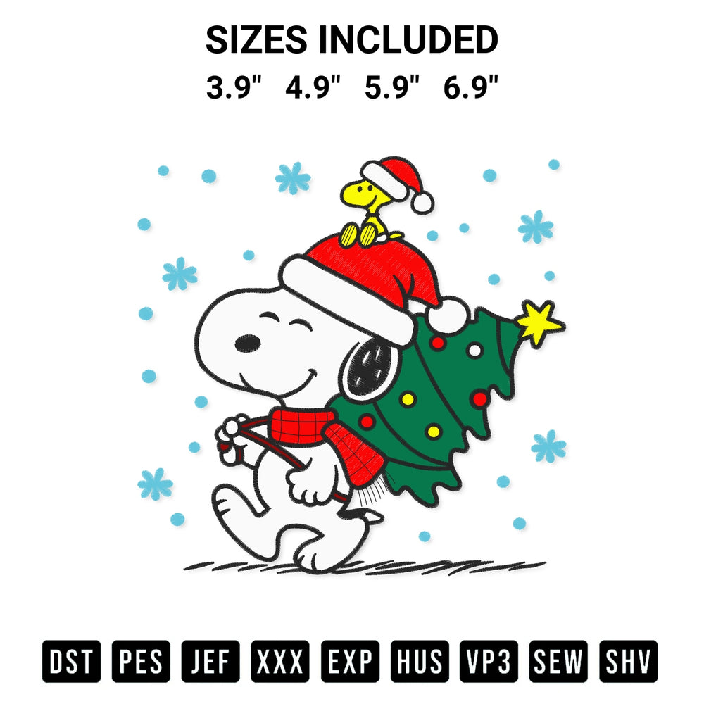 Transform your fabrics with the Snoopy And Woodstock Spreading Christmas Joy Embroidery Design embroidery design. Instant access to premium digitized patterns at Designspacks.com. Available sizes: 3.9", 4.9", 5.9", 6.9".